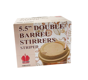 5.5" Double Barrel Stirrer Straws, Unwrapped