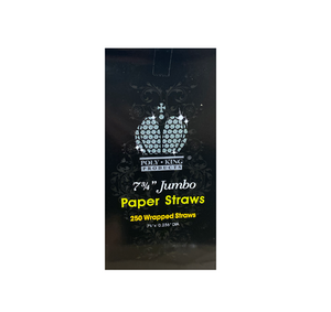 Poly King® 7.75" Jumbo Paper Straws Wrapped Black/Red/White Eco Straws in Dispenser Case Pack 4/250