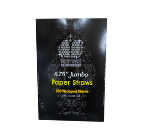 Poly King® 5.75" Jumbo Paper Straws Wrapped/Unwrapped Black/Red Eco Straws in Built in Dispenser Case Pack 4/250