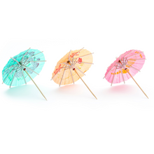 Load image into Gallery viewer, Poly King® Parasol Picks Assorted Colors Drink Garnish Umbrella Picks 1440 Count