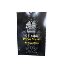 Load image into Gallery viewer, Poly King® 5.75&quot; Jumbo Paper Straws Wrapped/Unwrapped Black/Red Eco Straws in Built in Dispenser Case Pack 4/250