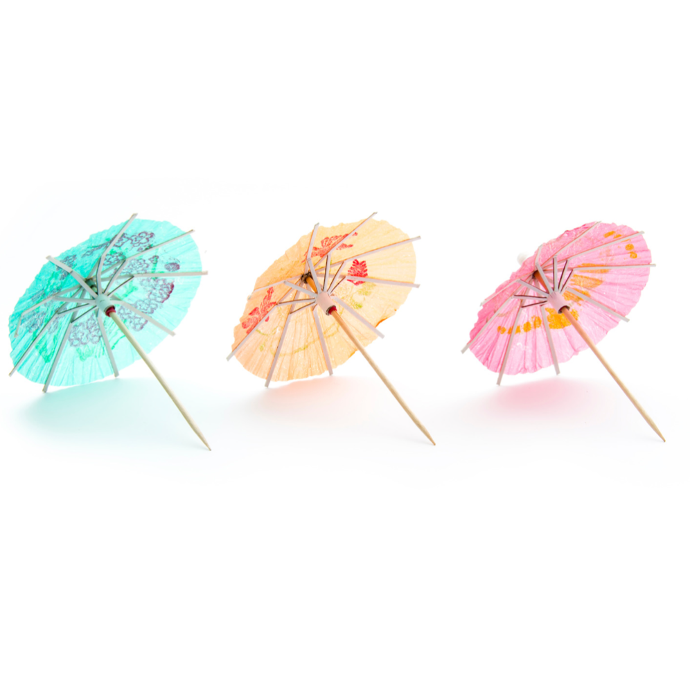 Poly King Umbrella Pick/Parasol, Assorted Colors, 1440ct (144/Box