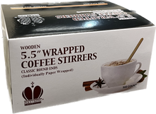 Load image into Gallery viewer, 5.5&quot; Coffee Stirrers (Individually Paper Wrapped)