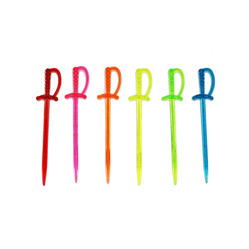 Neon Jumbo Sword Picks (Assorted Colors)