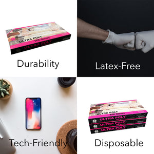 Poly King® Ultra Poly Hybrid TPE Gloves Touchscreen Disposable Latex Free Case Pack 10/100